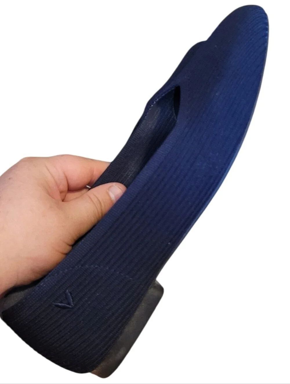 Vivaia Margot Square Toe Navy Knit Slip-On Flats Size 37/US 6.5 - Picture 2 of 6